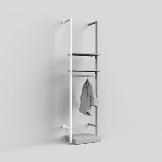 wall upright ceres shelving system white flange