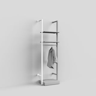 wall upright ceres shelving system white flange