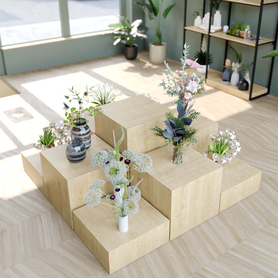Mana Cube Tables | Retail store product display