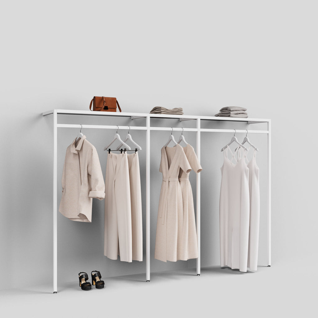 Wall-mounted Clothing Rail Ontario | 265 cm width | White