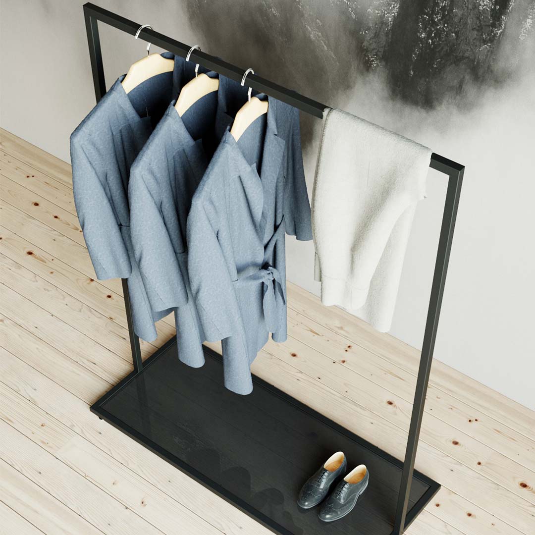 Clothing Rail Como in black | Width 120cm | Mandai Design Clothing Rail Como in black | Width 120cm | Mandai Design