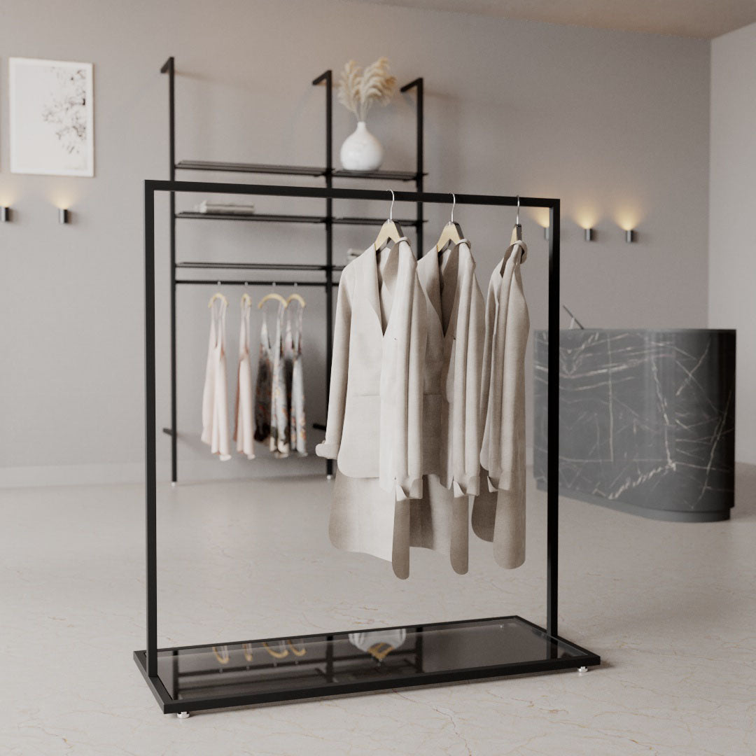 Clothing Rail Como black, W 120, heights - Main Image